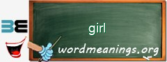 WordMeaning blackboard for girl